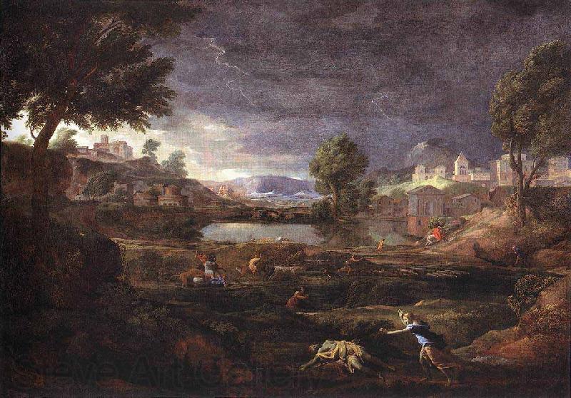 Nicolas Poussin Stormy Landscape with Pyramus and Thisbe Germany oil painting art